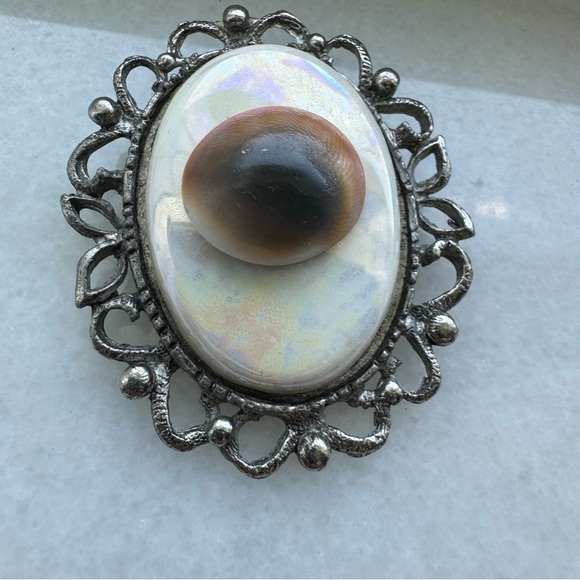 ANTIQUE 
SHELL PIN BROOCH HANDMADE.. - Picture 3 of 7